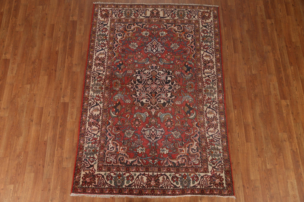 Antique Vegetable Dye Bakhtiari Persian Area Rug 5x7