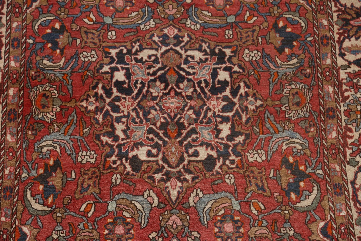 Antique Vegetable Dye Bakhtiari Persian Area Rug 5x7