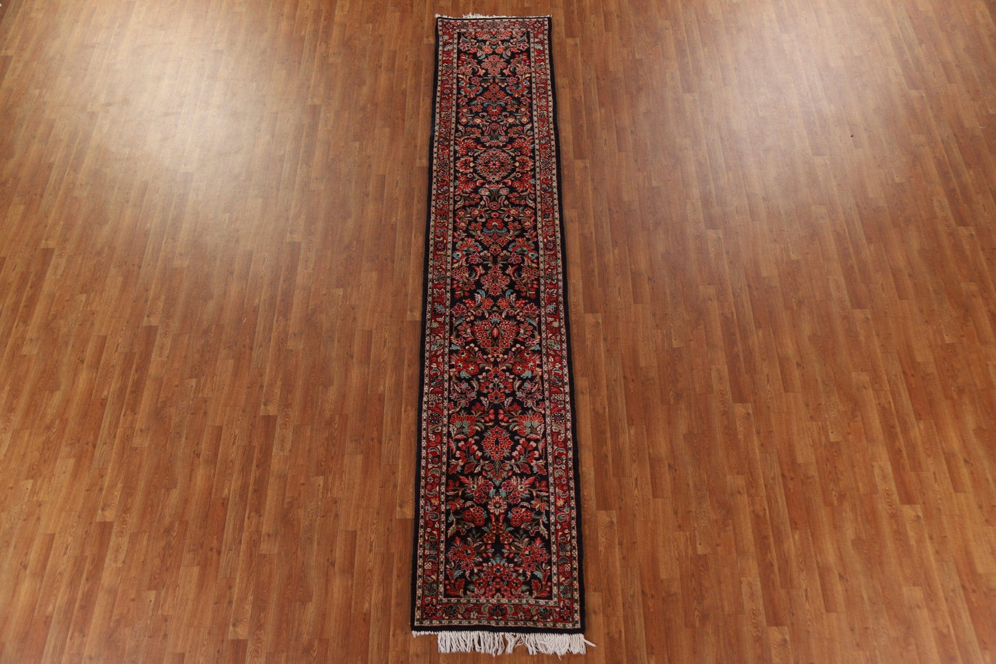 100% Vegetable Dye Sarouk Persian Runner Rug 2x12