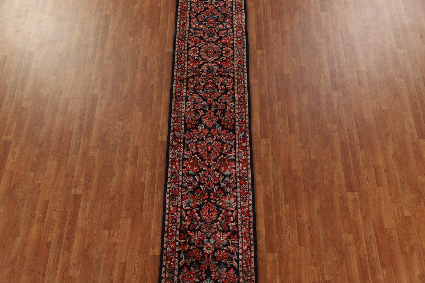 100% Vegetable Dye Sarouk Persian Runner Rug 2x12