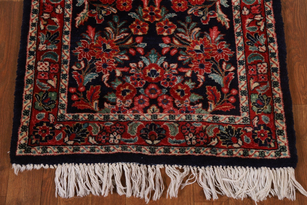 100% Vegetable Dye Sarouk Persian Runner Rug 2x12