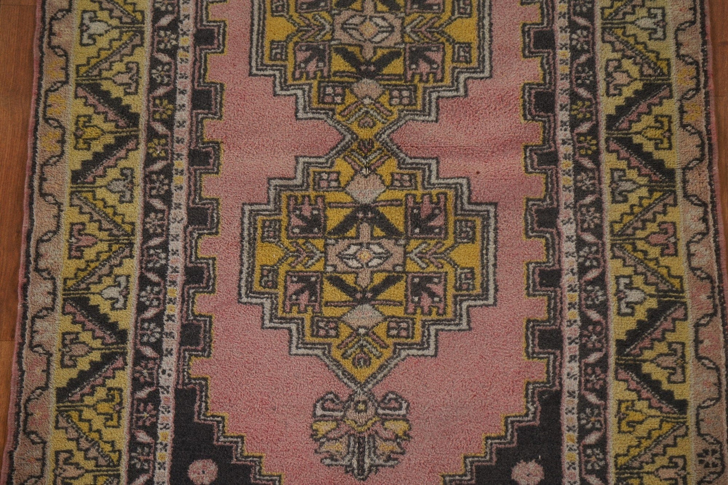 Geometric Pink Anatolian Turkish Area Rug 4x7