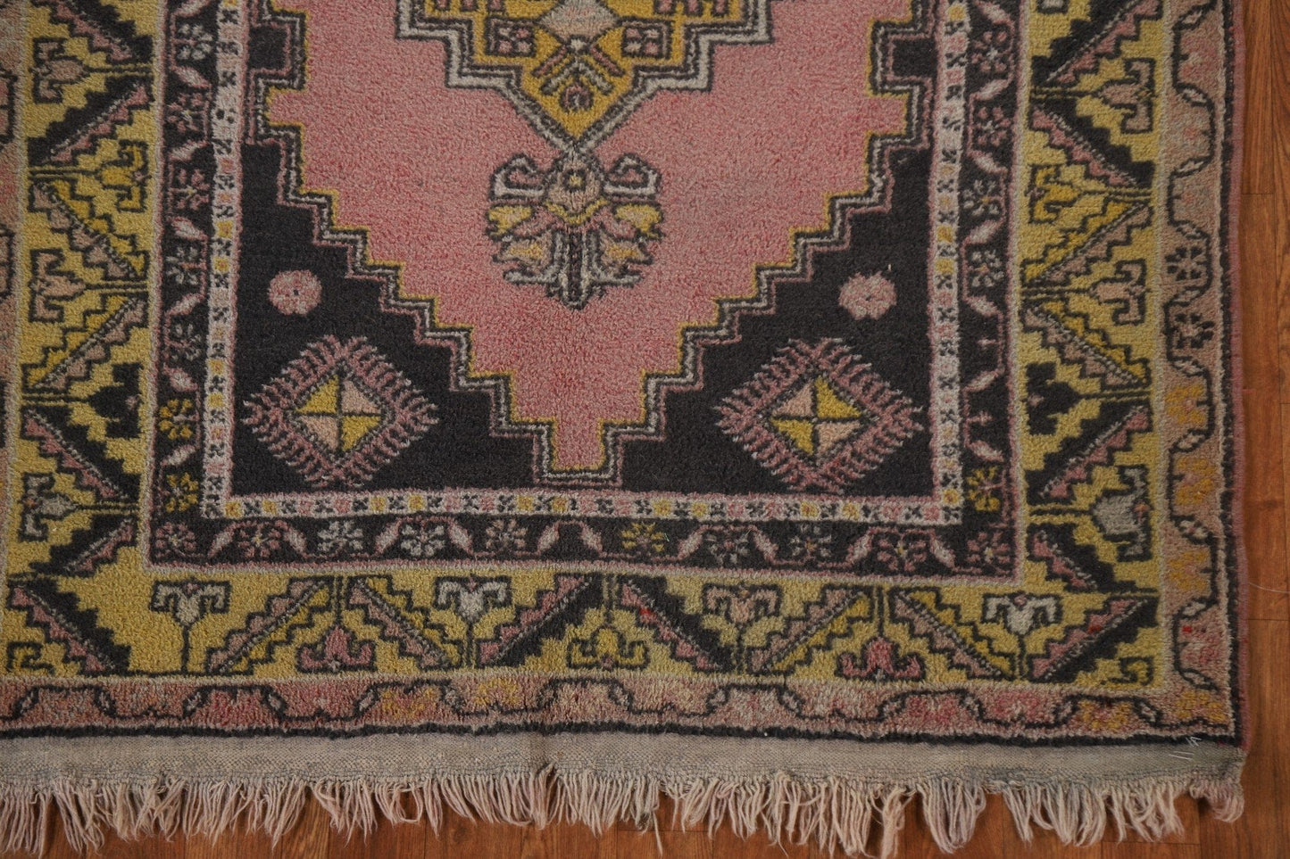 Geometric Pink Anatolian Turkish Area Rug 4x7