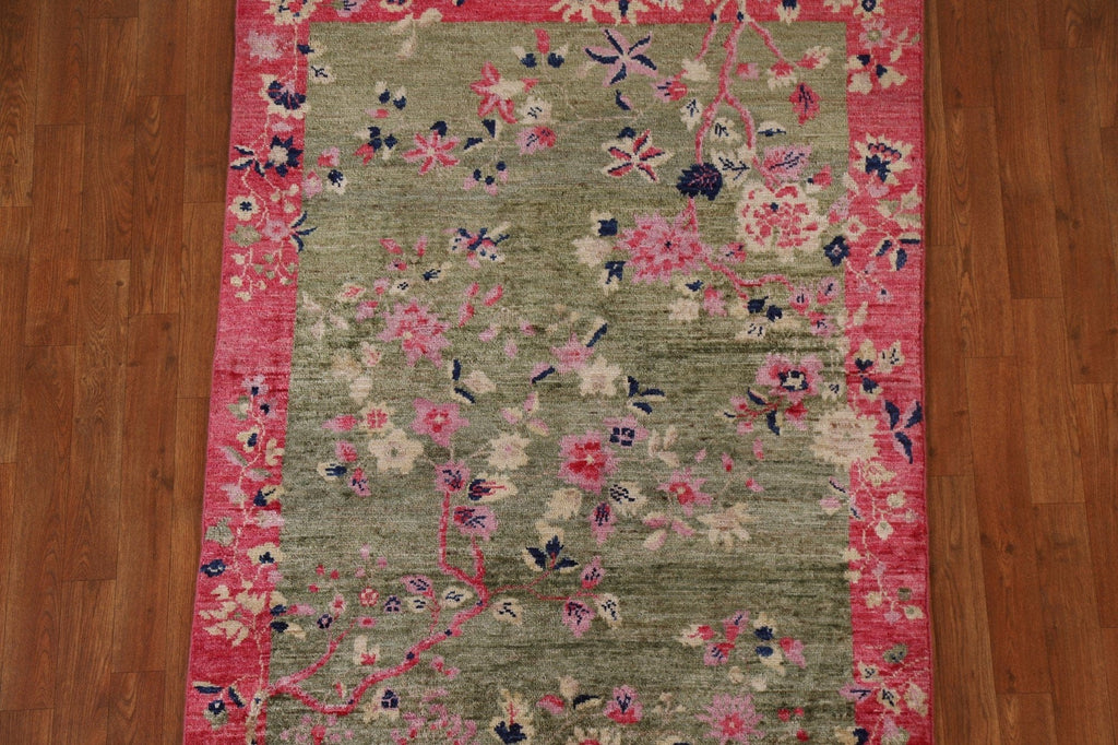 100% Vegetable Dye Oushak Turkish Area Rug 4x5