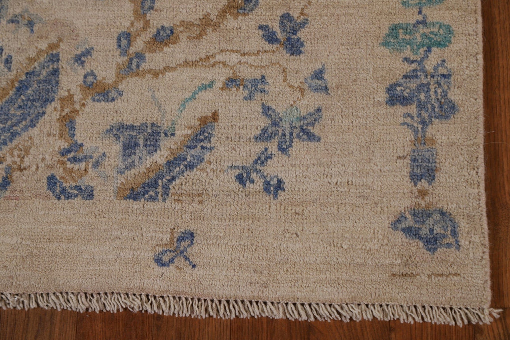 100% Vegetable Dye Oushak Turkish Runner Rug 3x12