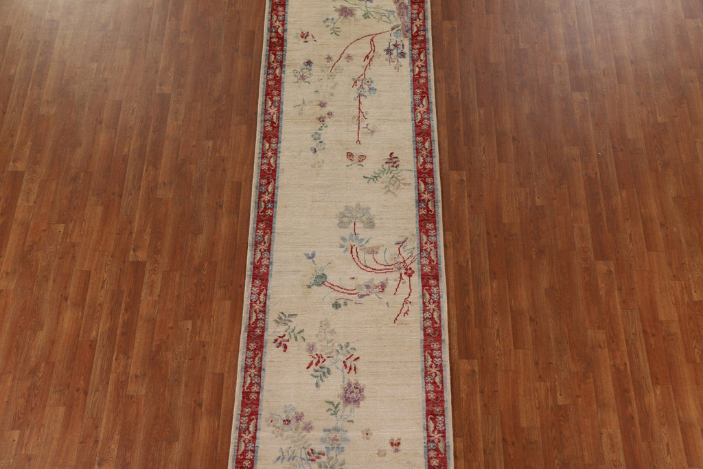 100% Vegetable Dye Oushak Turkish Runner Rug 3x12