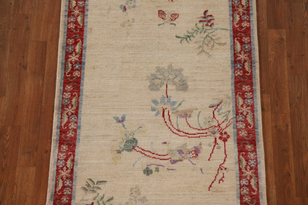 100% Vegetable Dye Oushak Turkish Runner Rug 3x12