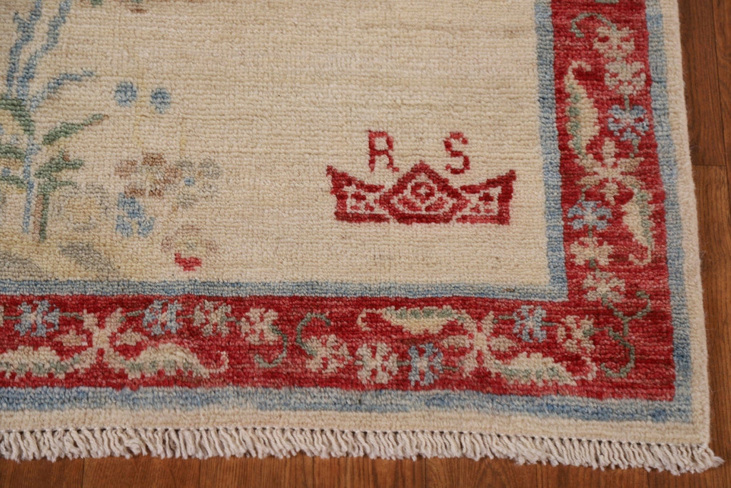 100% Vegetable Dye Oushak Turkish Runner Rug 3x12