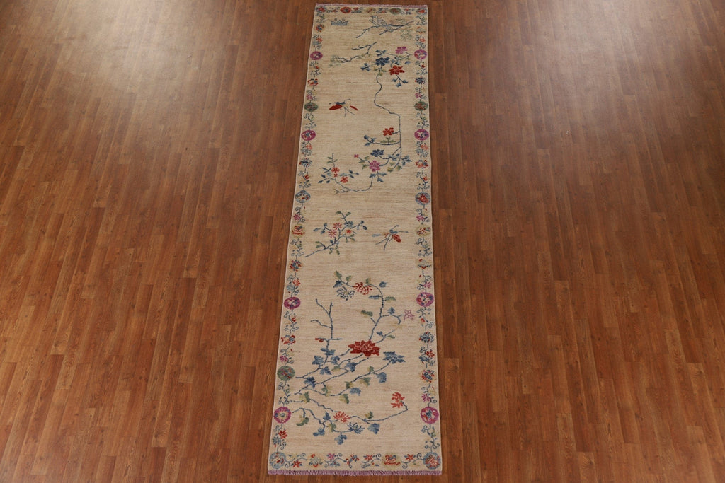 100% Vegetable Dye Oushak Turkish Runner Rug 3x12