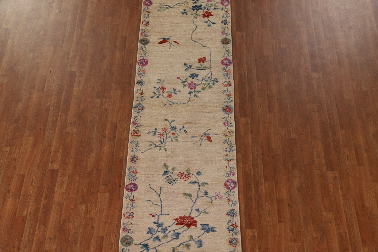 100% Vegetable Dye Oushak Turkish Runner Rug 3x12