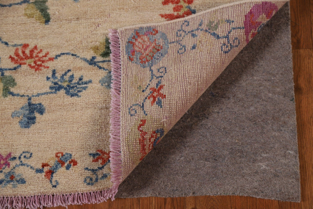 100% Vegetable Dye Oushak Turkish Runner Rug 3x12