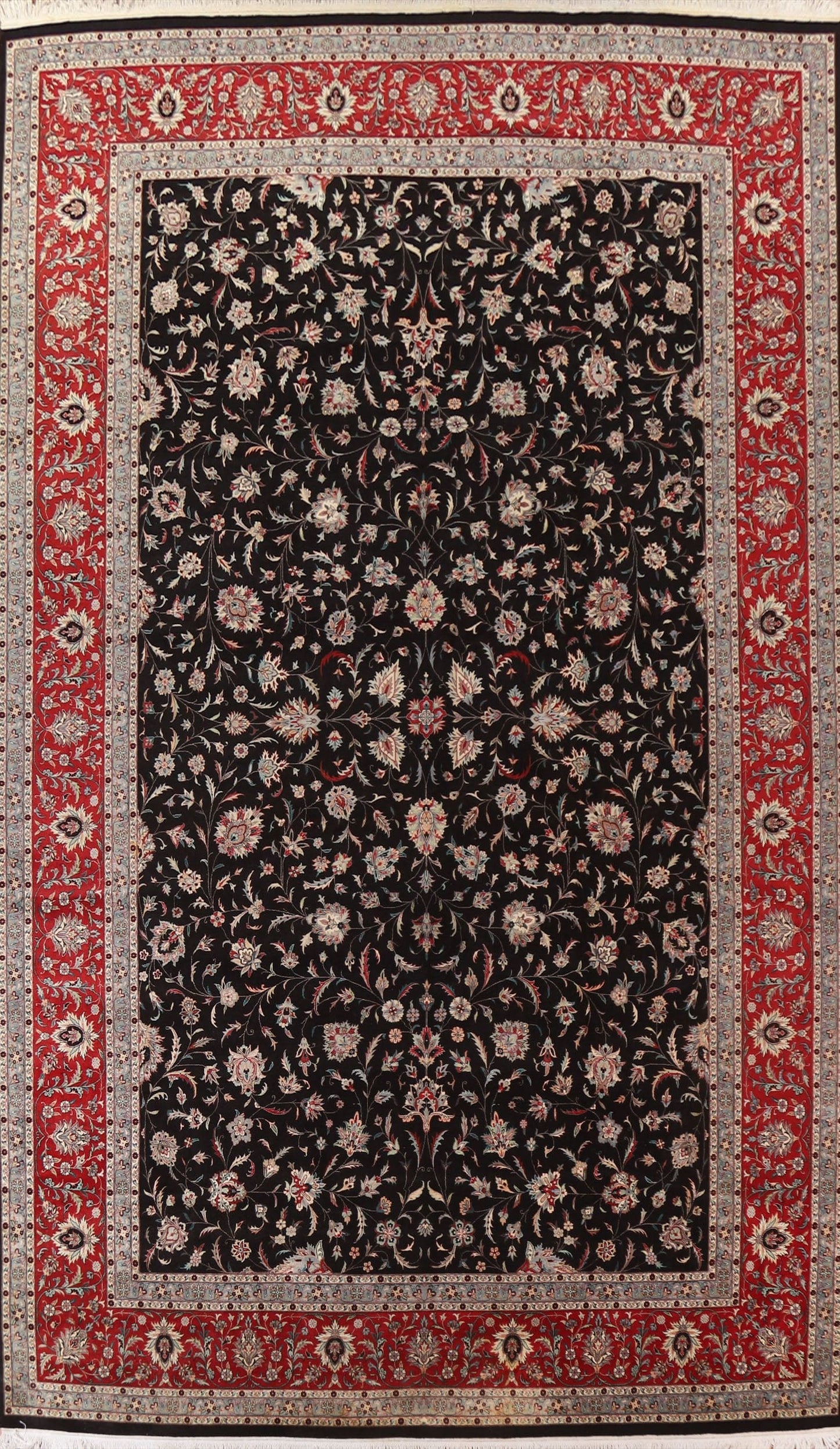 All-Over Floral Kashan Oriental Large Rug 12x19