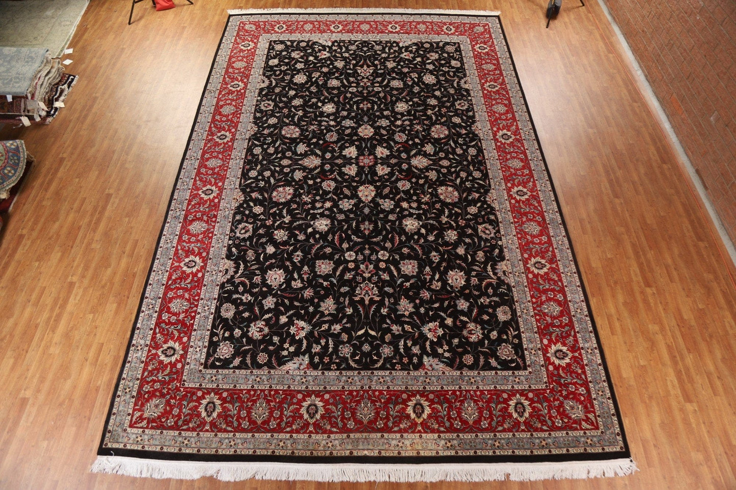 All-Over Floral Kashan Oriental Large Rug 12x19