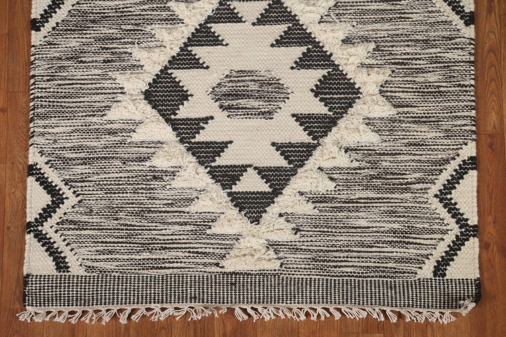 Ivory/ Black Durrie Kilim Oriental Area Rug 3x5