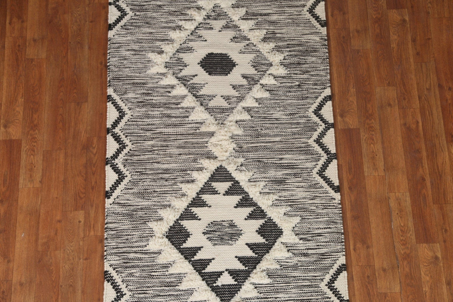 Black/ Ivory Durrie Kilim Tribal Area Rug 3x5