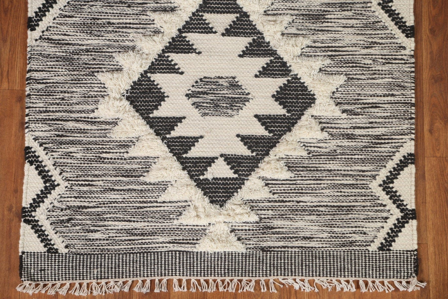 Black/ Ivory Durrie Kilim Tribal Area Rug 3x5