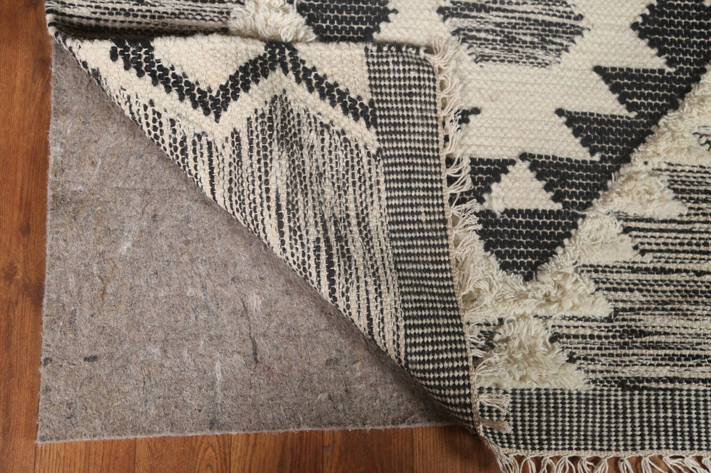 Black/ Ivory Durrie Kilim Tribal Area Rug 3x5