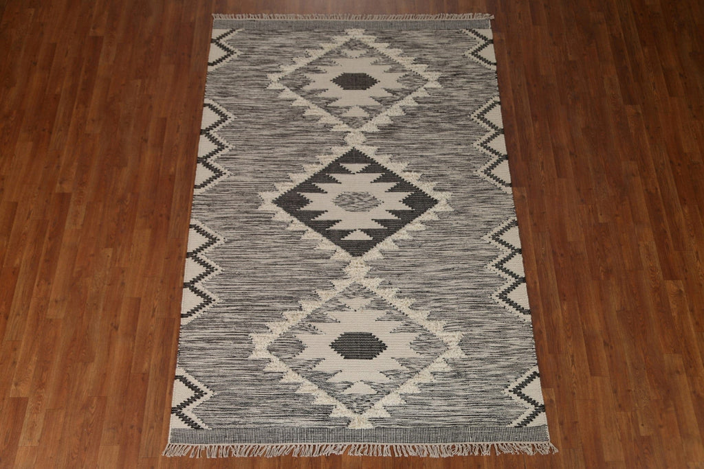 Tribal Durrie Kilim Wool Area Rug 5x8