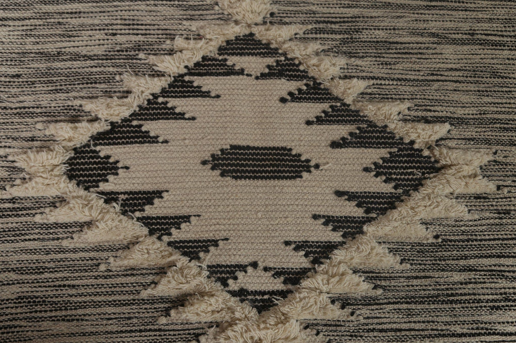 Ivory/ Black Durrie Kilim Oriental Area Rug 5x8