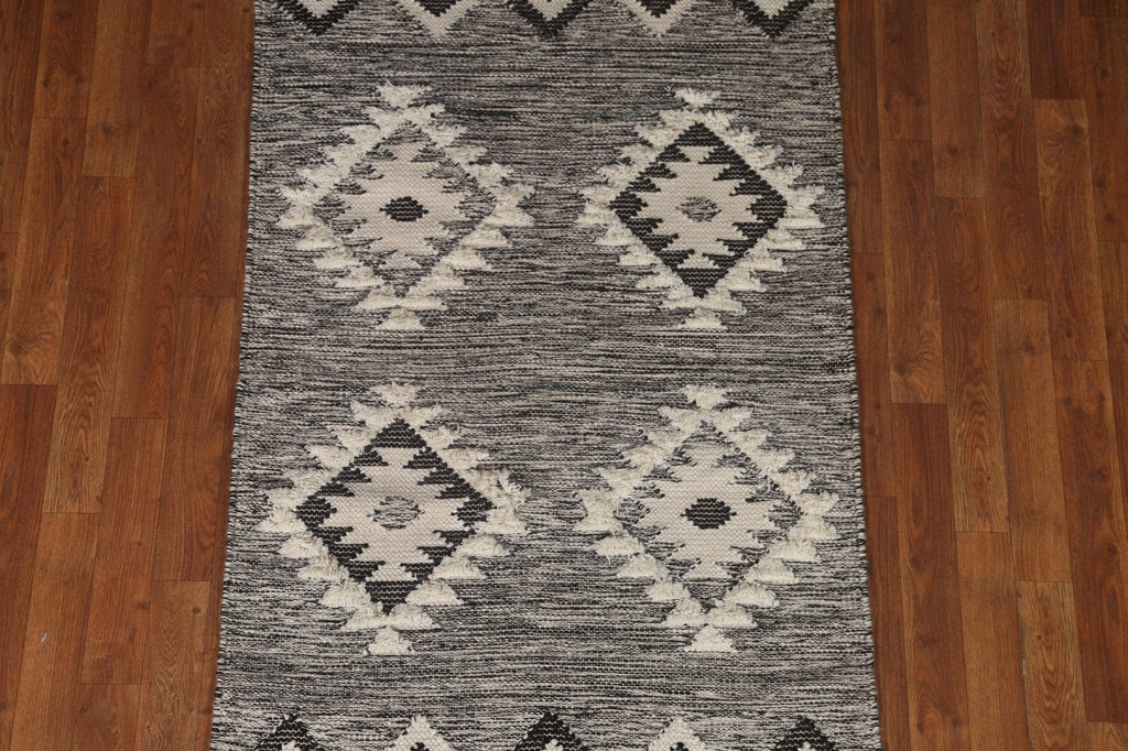 Black/ Ivory Durrie Kilim Oriental Area Rug 3x5