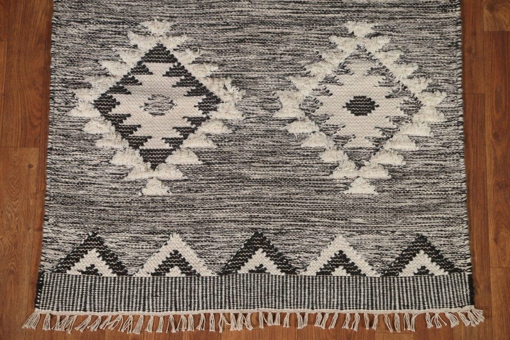 Black/ Ivory Durrie Kilim Oriental Area Rug 3x5