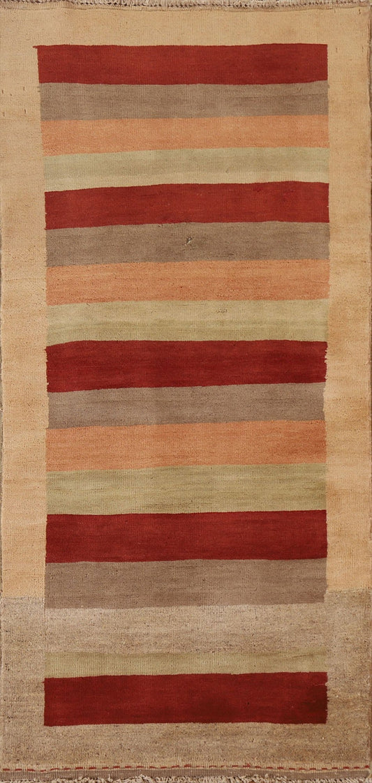 Striped Gabbeh Modern Area Rug 3x6