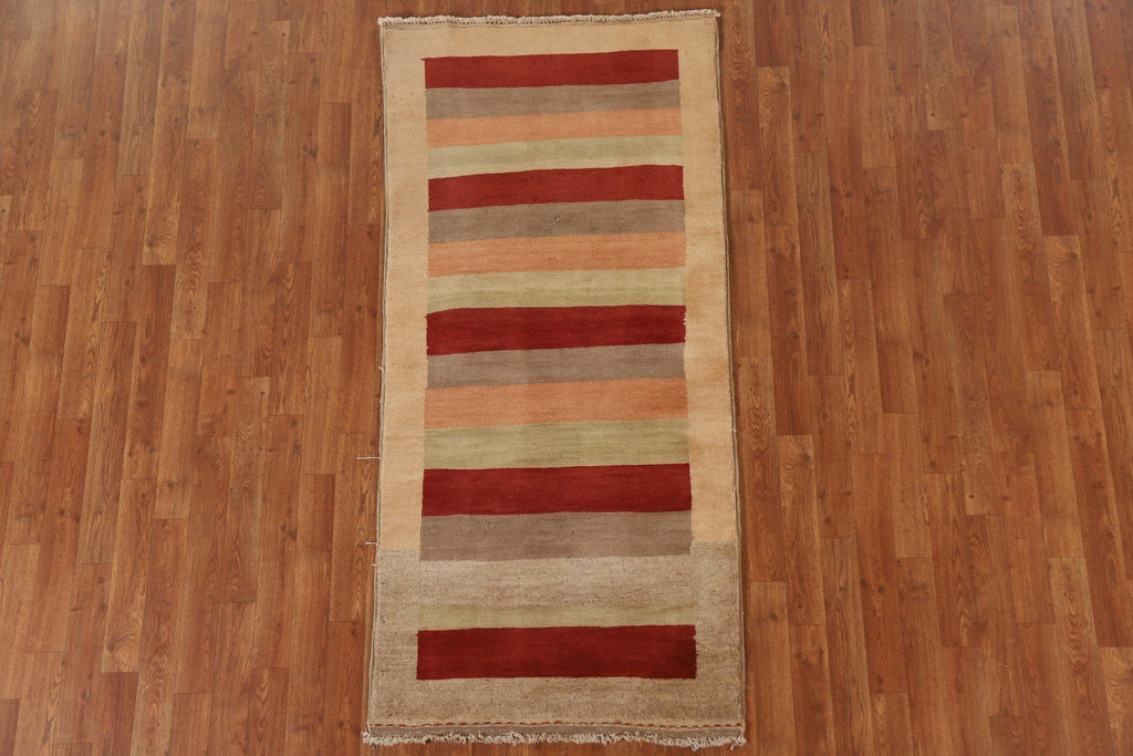 Striped Gabbeh Modern Area Rug 3x6