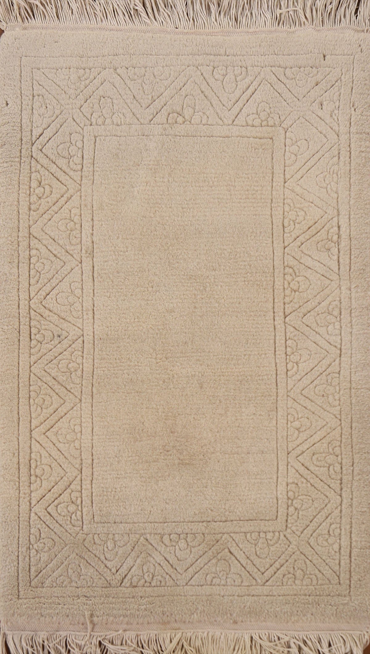 Ivory Nepal Indian Wool Rug 2x3