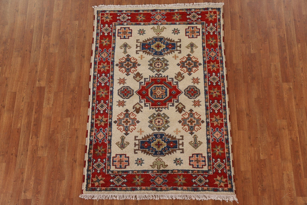 Geometric Kazak Oriental Area Rug 4x6