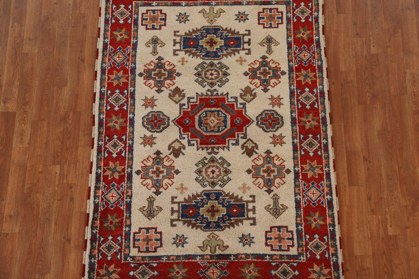 Geometric Kazak Oriental Area Rug 4x6