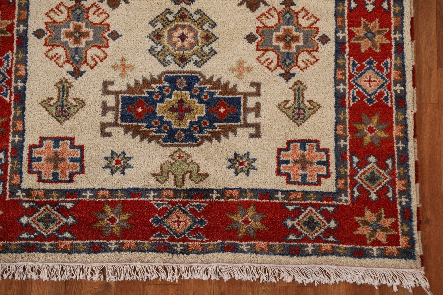 Geometric Kazak Oriental Area Rug 4x6