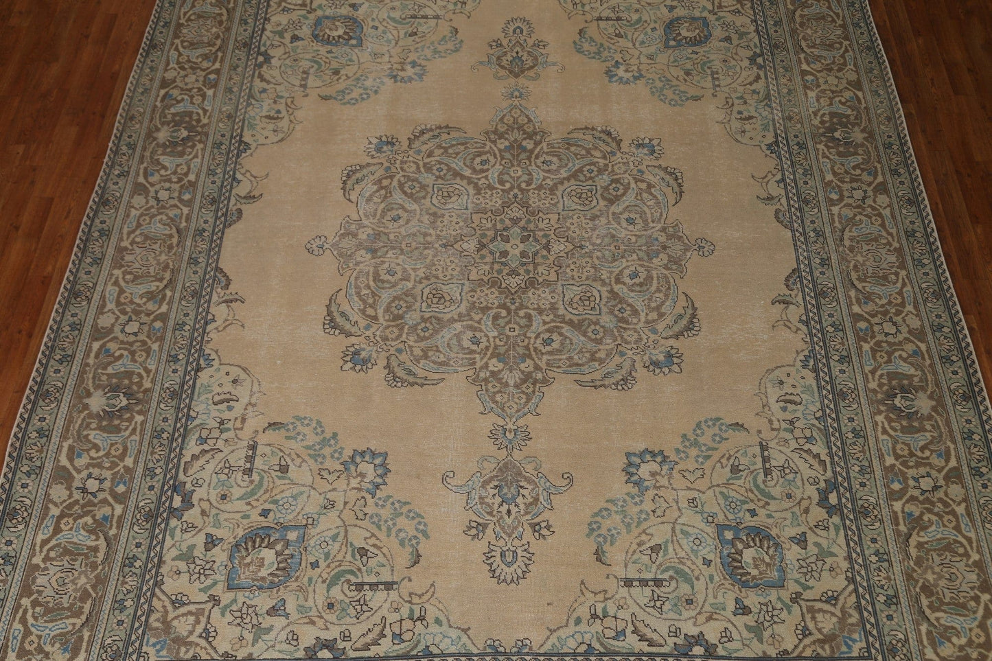 Distressed Vintage Tabriz Persian Area Rug 10x13