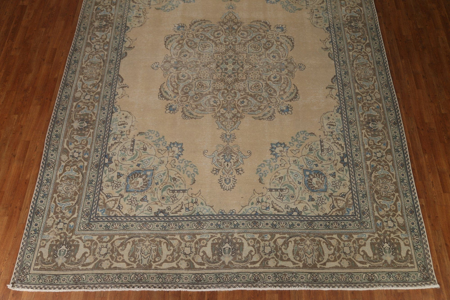 Distressed Vintage Tabriz Persian Area Rug 10x13