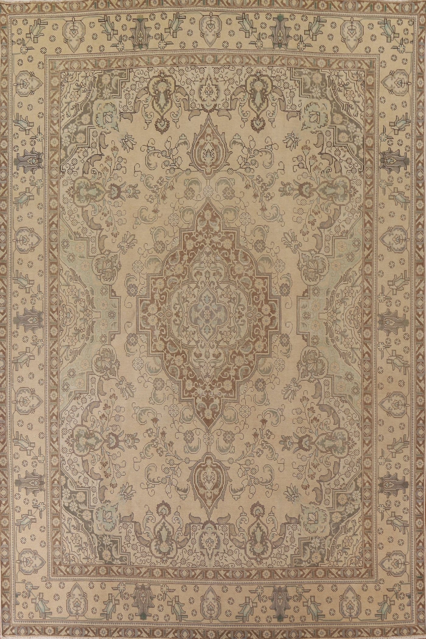 Distressed Wool Tabriz Persian Area Rug 10x13