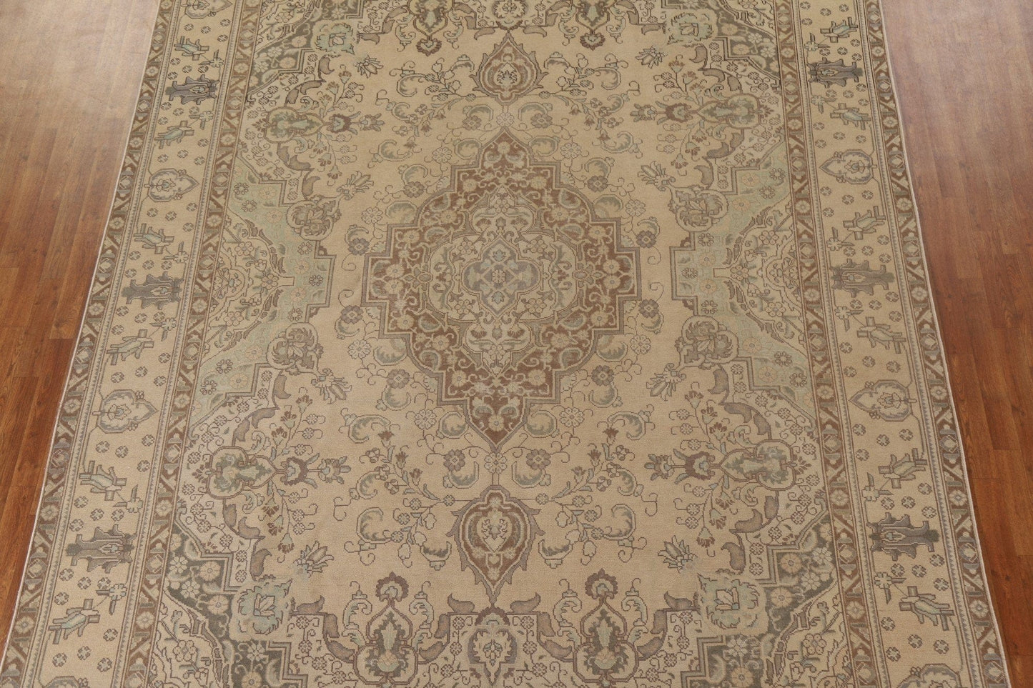 Distressed Wool Tabriz Persian Area Rug 10x13