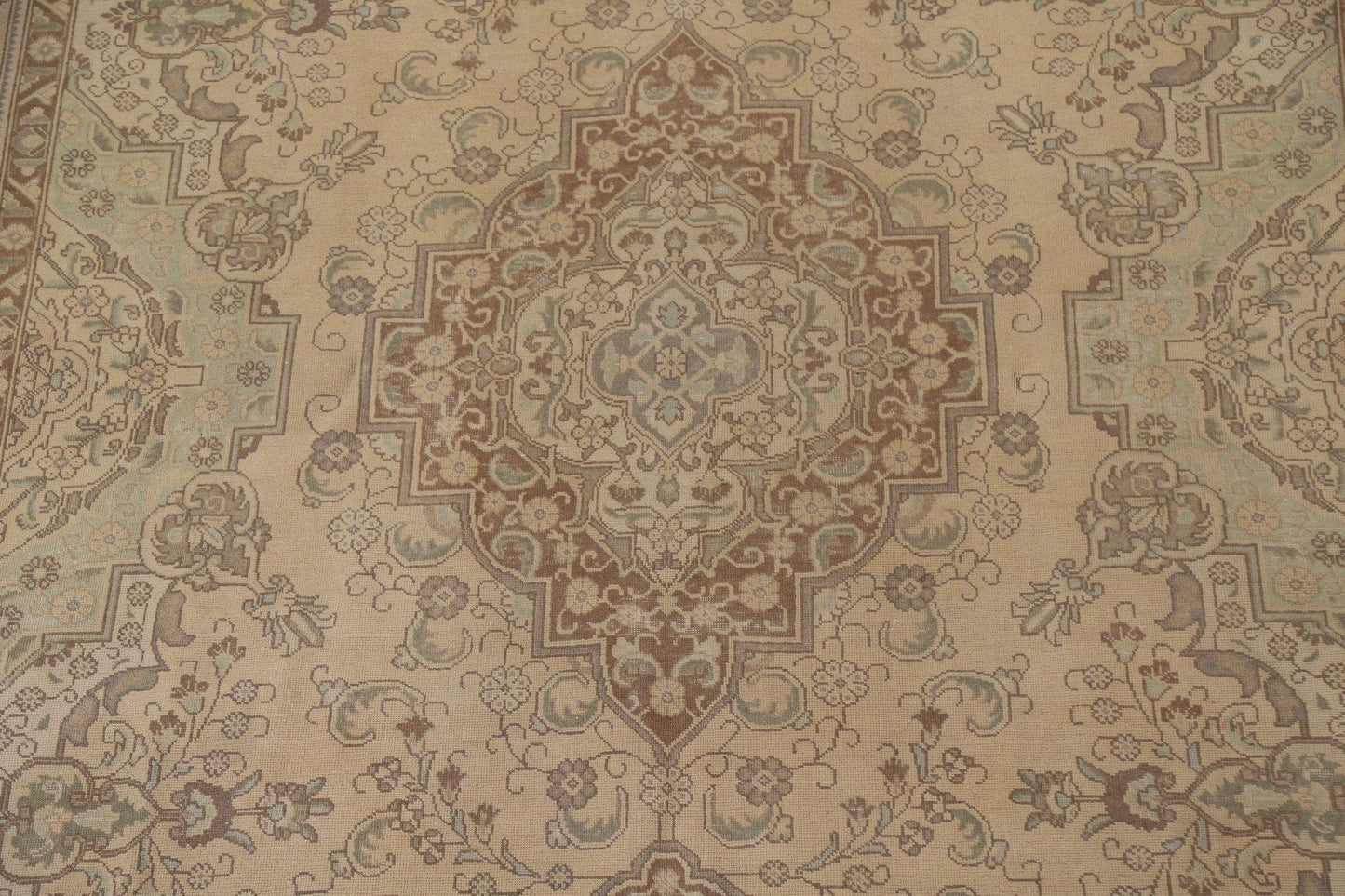 Distressed Wool Tabriz Persian Area Rug 10x13