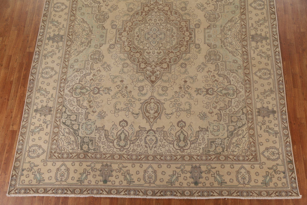 Distressed Wool Tabriz Persian Area Rug 10x13