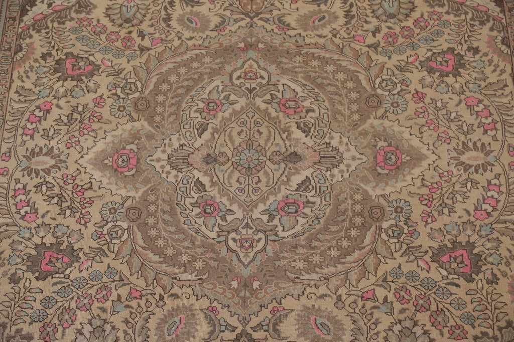 Distressed Floral Tabriz Persian Area Rug 8x11