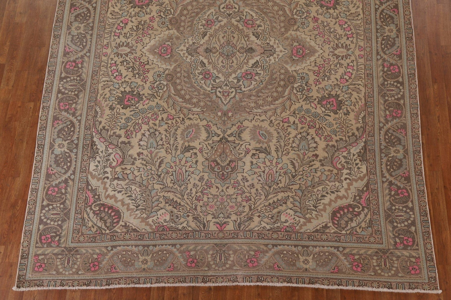 Distressed Floral Tabriz Persian Area Rug 8x11