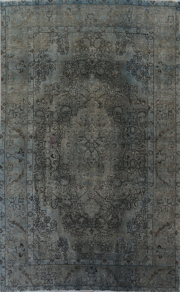 Distressed Over-Dyed Tabriz Persian Area Rug 8x12