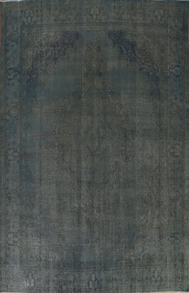 Distressed Over-Dyed Tabriz Persian Area Rug 9x13