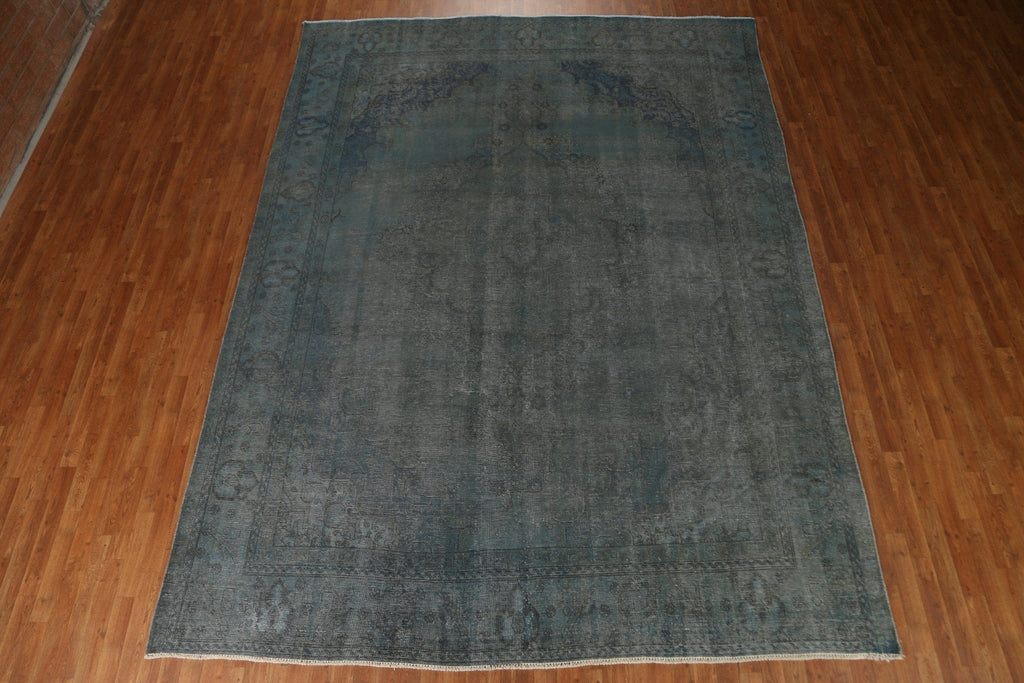 Distressed Over-Dyed Tabriz Persian Area Rug 9x13