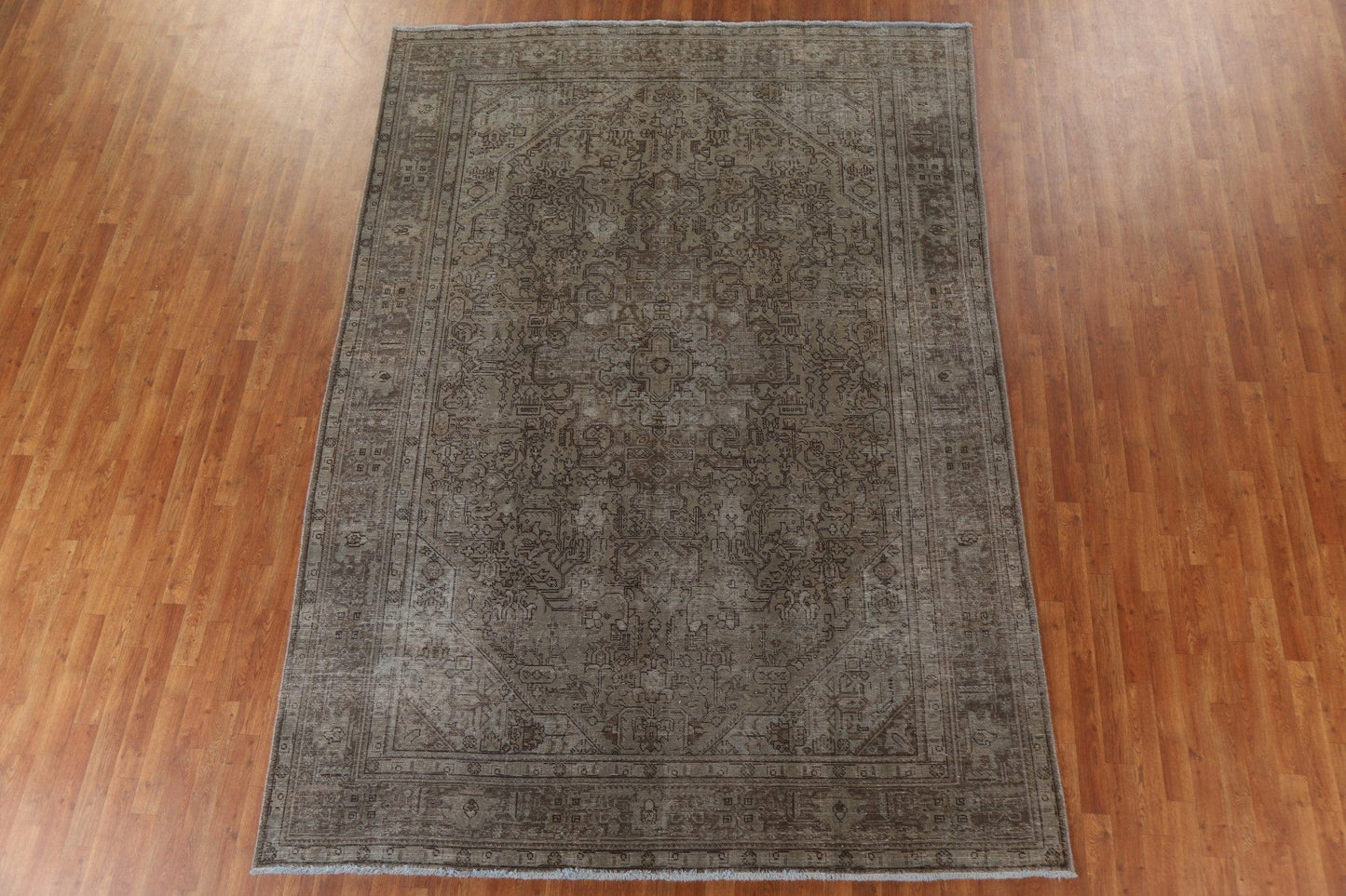 Distressed Geometric Tabriz Persian Area Rug 8x11