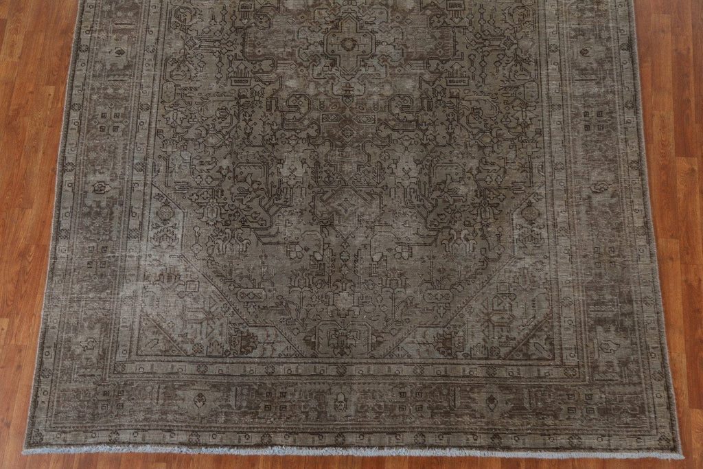 Distressed Geometric Tabriz Persian Area Rug 8x11