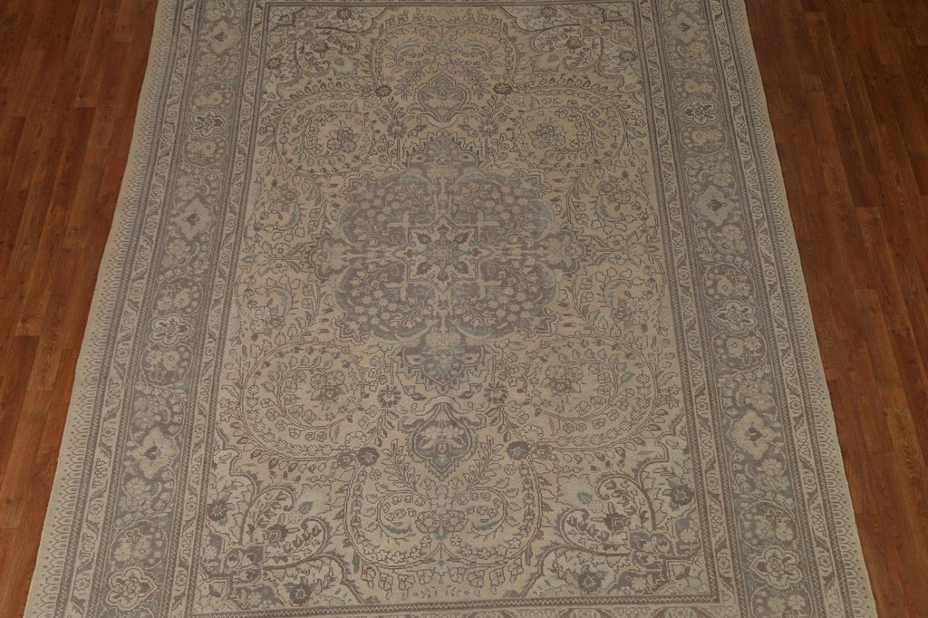 Vintage Distressed Tabriz Persian Area Rug 8x11