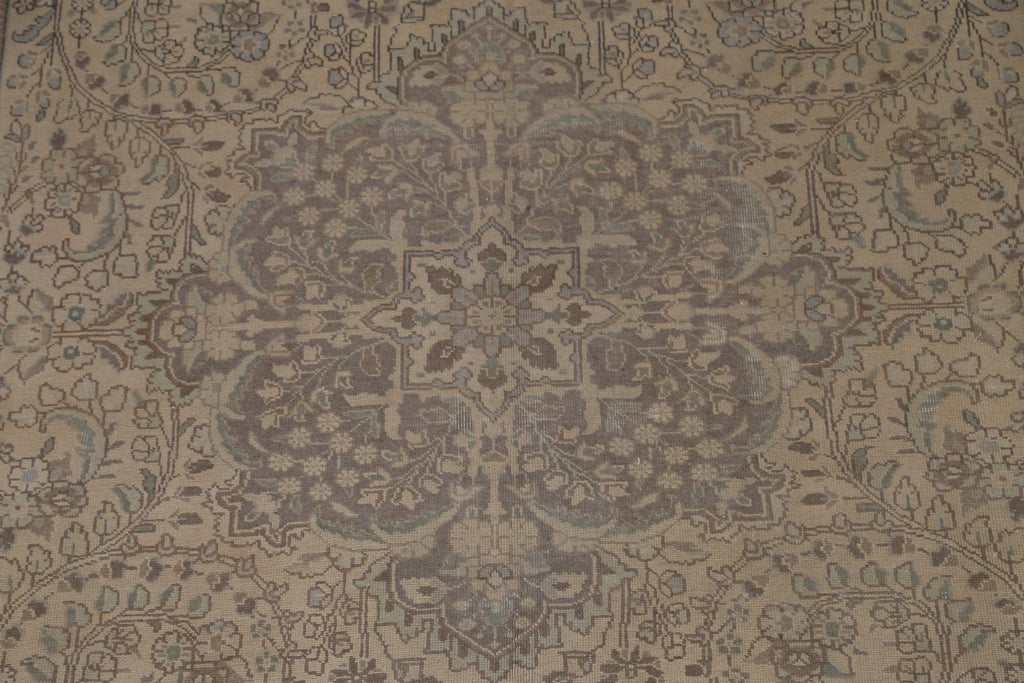 Vintage Distressed Tabriz Persian Area Rug 8x11