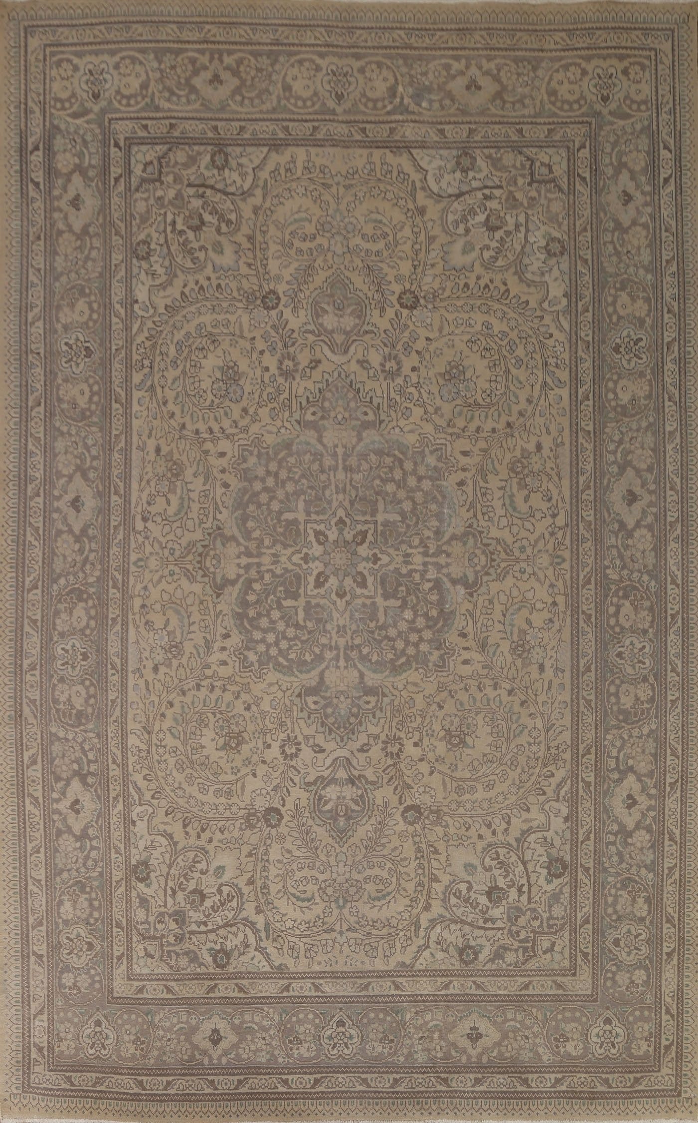 Vintage Distressed Tabriz Persian Area Rug 8x11