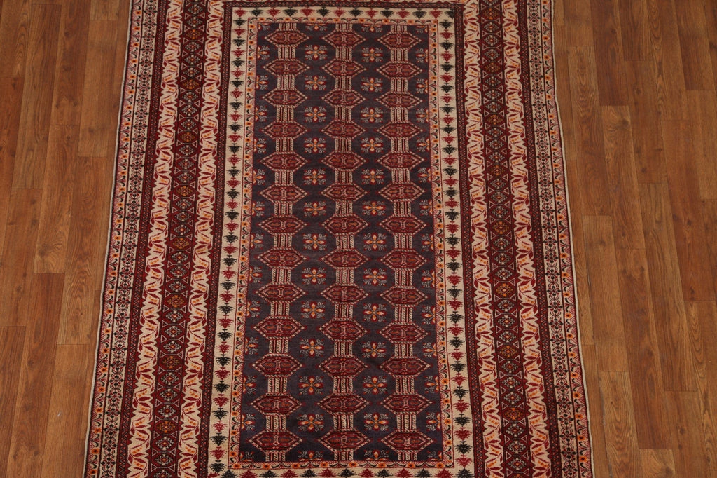 Vintage Wool Turkoman Persian Area Rug 4x6