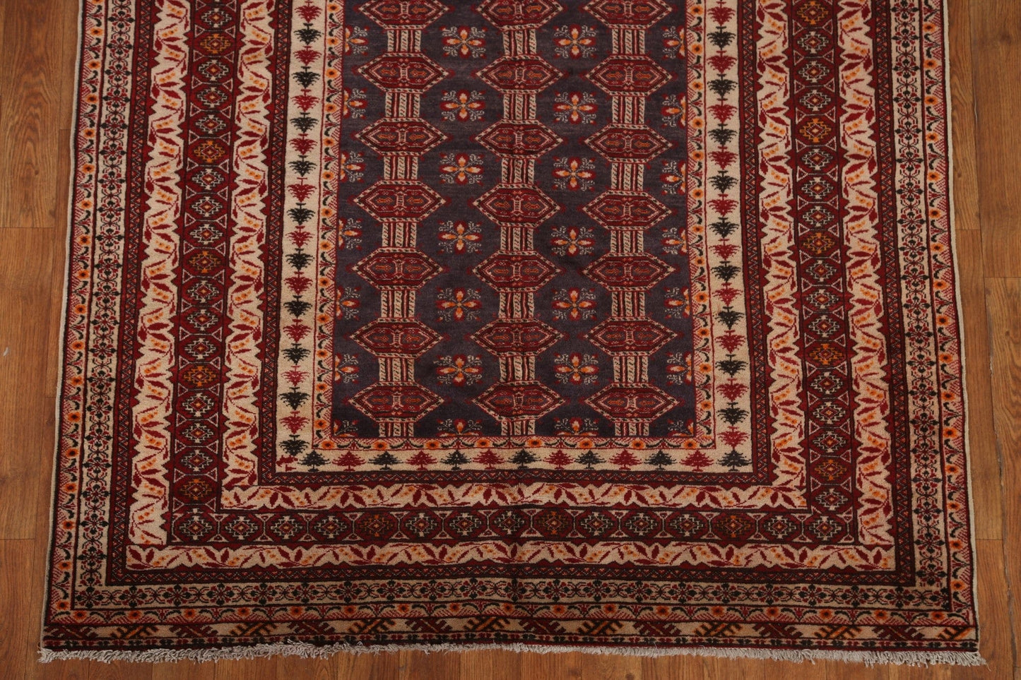 Vintage Wool Turkoman Persian Area Rug 4x6