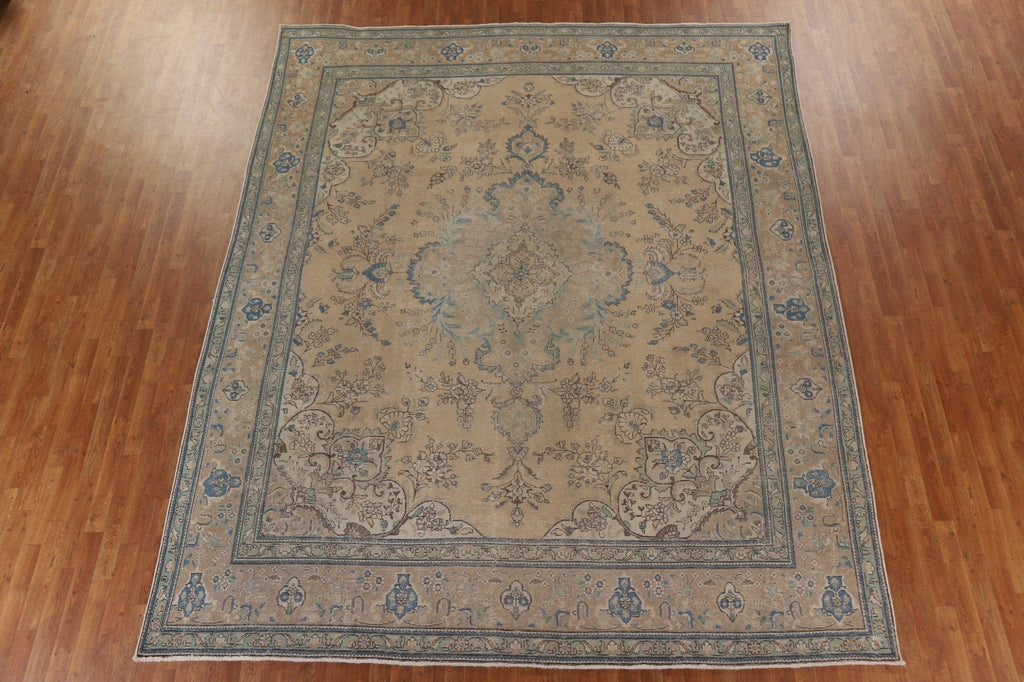 Vintage Distressed Tabriz Persian Area Rug 10x12